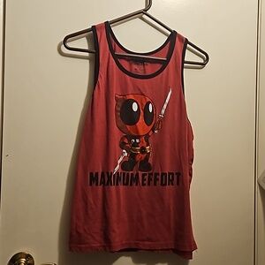 Red and Black Deadpool Tank Top